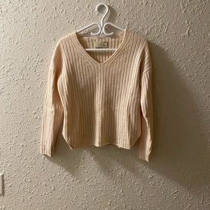 Pale pink Aritzia Wilfred 100% merino wool sweater
